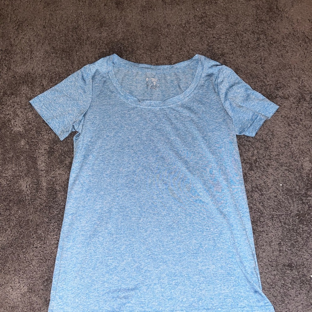 Women's Blue Active Wear Short Sleeve Top